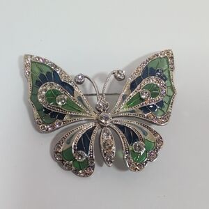 Butterfly Vintage Sterling Silver 925 Italy Brooch